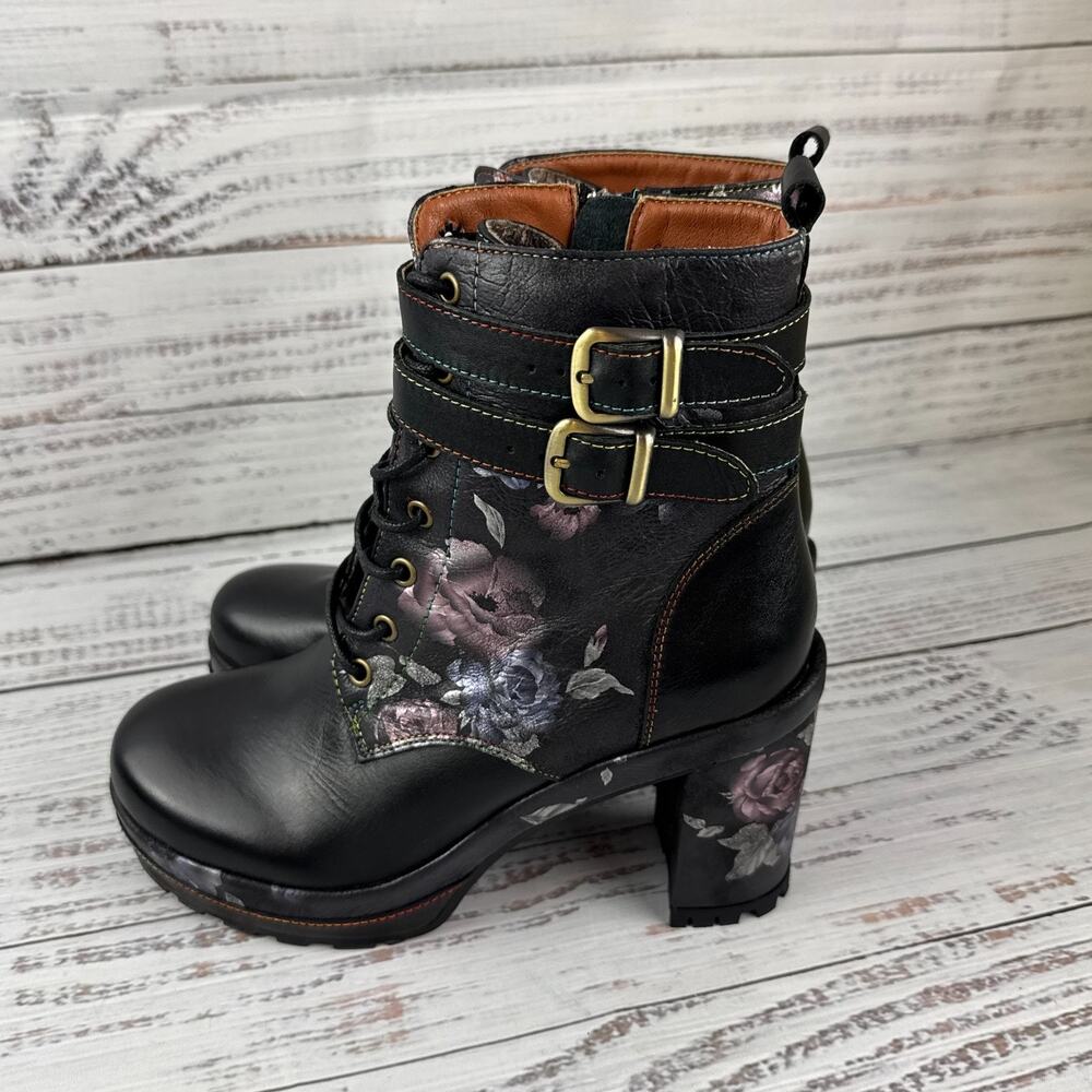 Spring Step L'Artiste Willaria Womens EU 36 US 5.5-6 Ankle Boots Black Multi - Picture 6 of 10